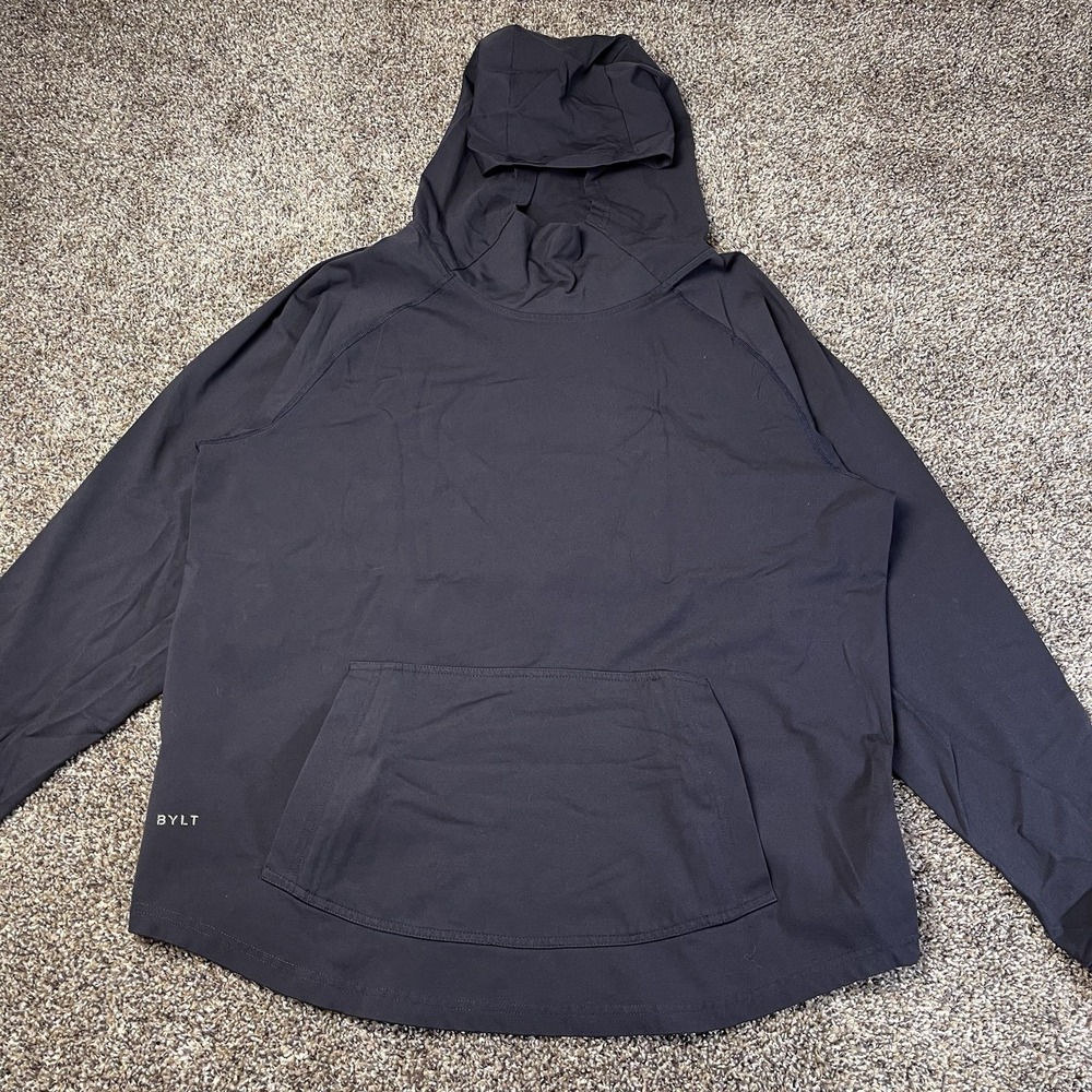 BYLT Mens Size 2XL Elite Drop Cut Pullover Hoodie Navy Blue Jacket Golf Athletic
